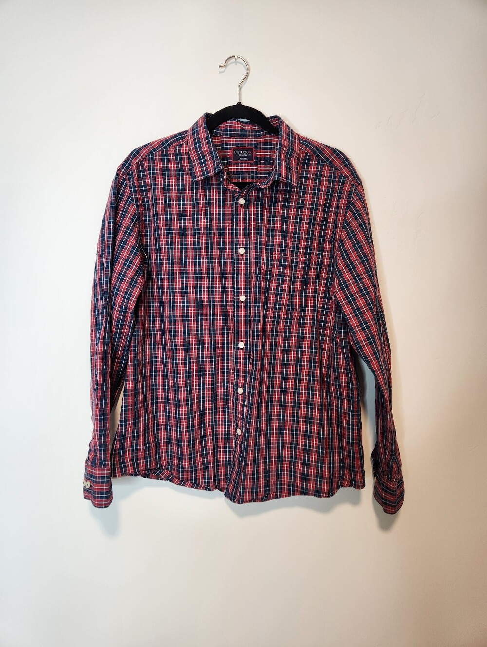 UNTUCKit Mens Long Sleeve Plaid‎ Button Up Top Size XL